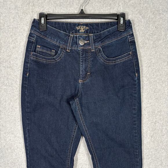 Lee Riders Jeans Womens 8 Petite Bootcut Studded Mid Rise Dark Wash Embroidered‎ - Picture 3 of 12